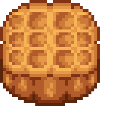 A mooncake with waffle patterns on top